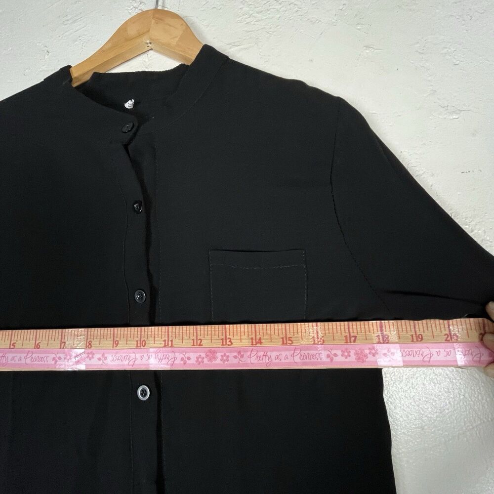 Womens Black Maxi Dress Long Sleeve Modest Abaya Style Button Front Pocket - Picture 7 of 10